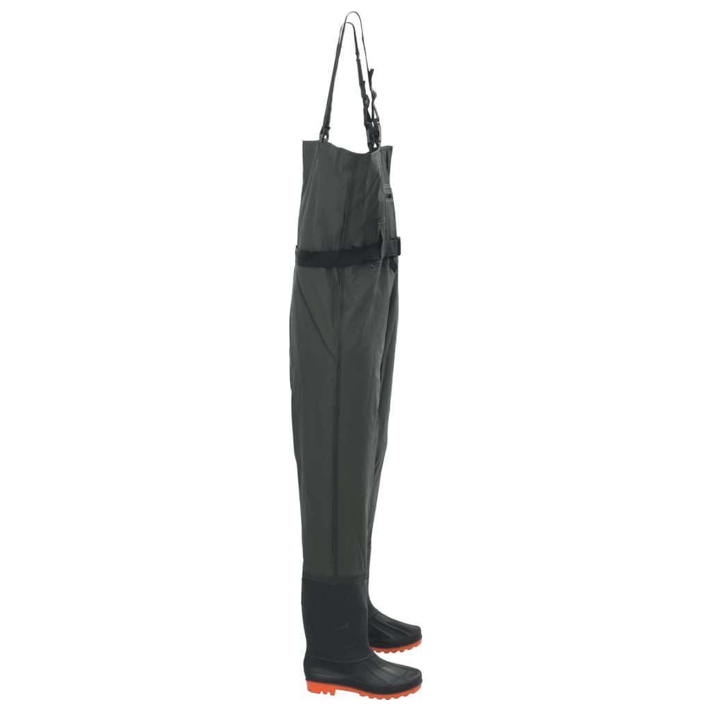 vidaXL Cuissardes avec bottes et ceinture vert foncé taille 43