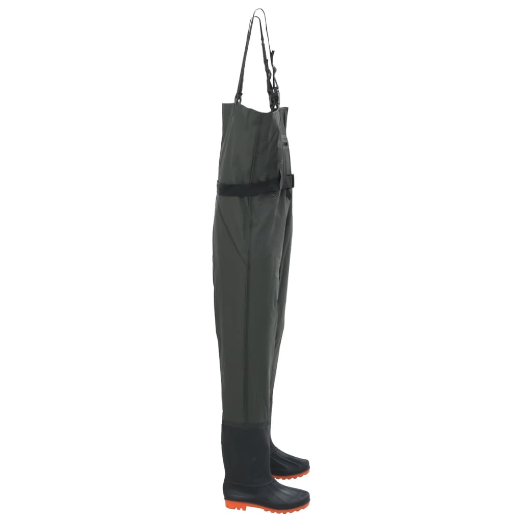 vidaXL Cuissardes avec bottes et ceinture vert foncé taille 44
