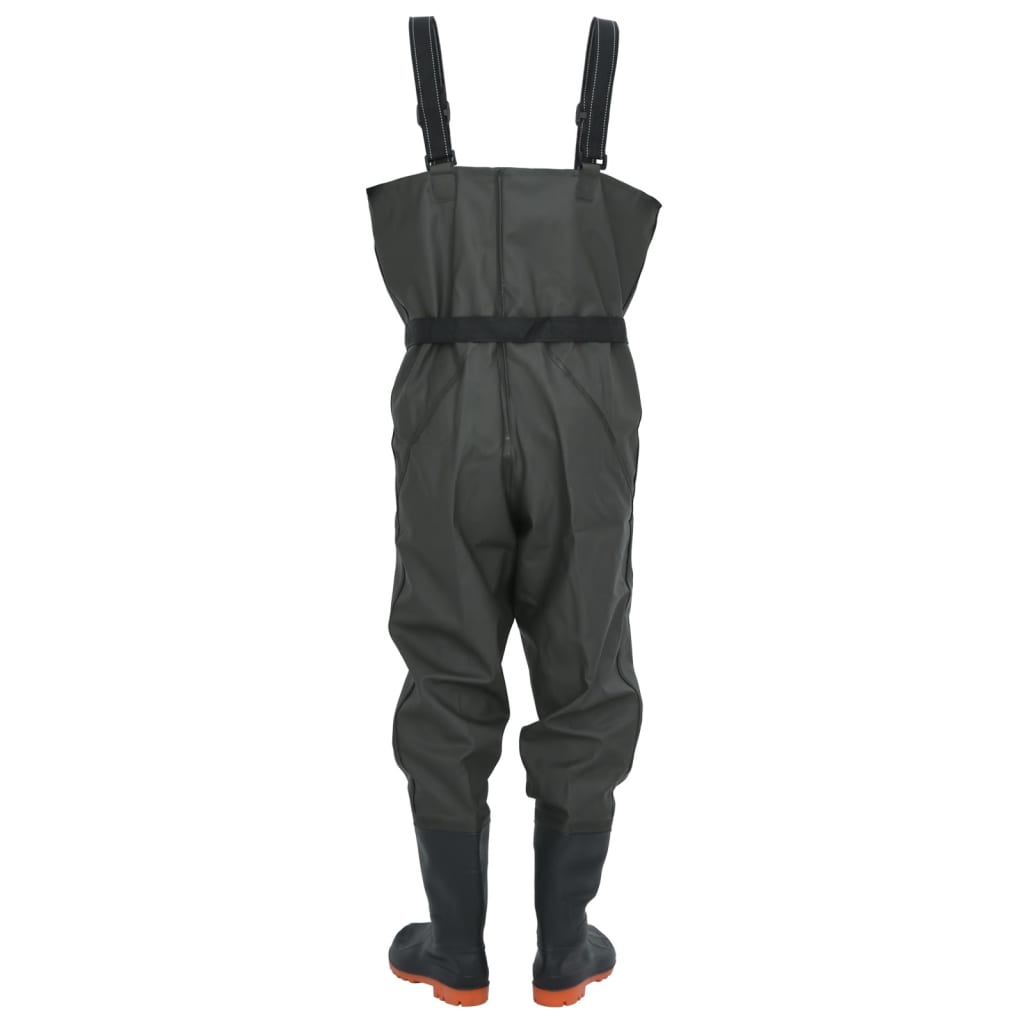 vidaXL Cuissardes avec bottes et ceinture vert foncé taille 44