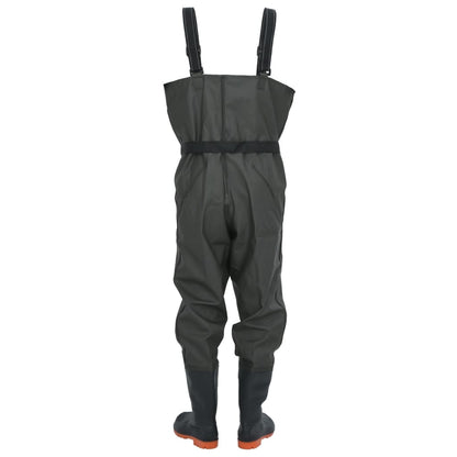 vidaXL Cuissardes avec bottes et ceinture vert foncé taille 44
