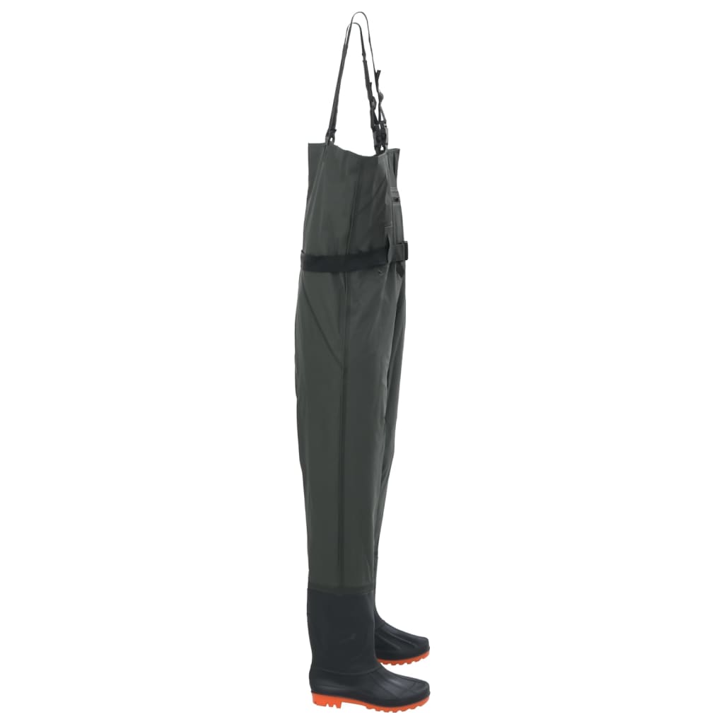 vidaXL Cuissardes avec bottes et ceinture vert foncé taille 46