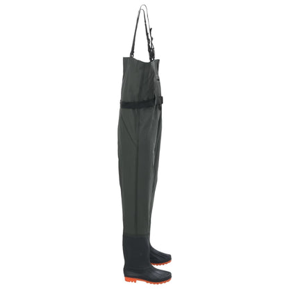 vidaXL Cuissardes avec bottes et ceinture vert foncé taille 46
