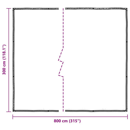 vidaXL Bâche transparente avec œillets 3x8 m polyéthylène
