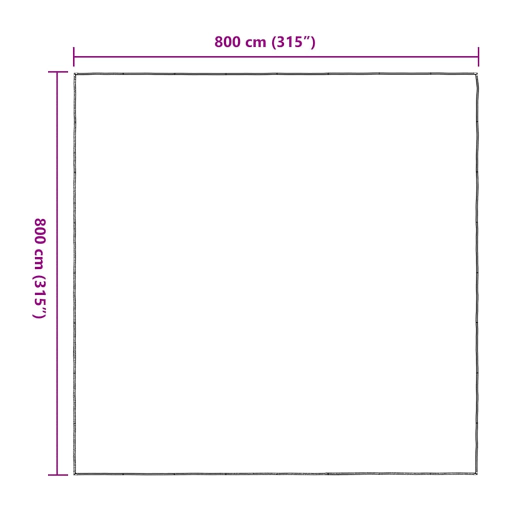 vidaXL Bâche transparente avec œillets 8x8 m polyéthylène
