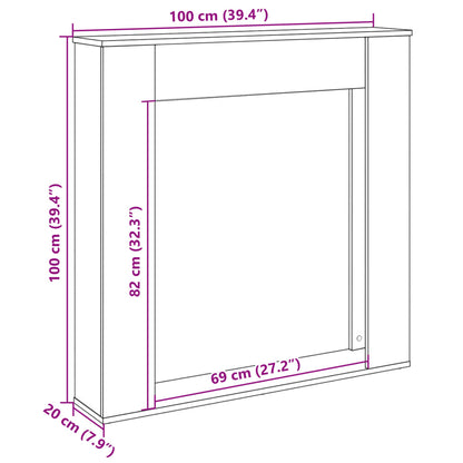 VidaXL Cadre de cheminée chêne sonoma 100x20x100 cm bois d'ingénierie