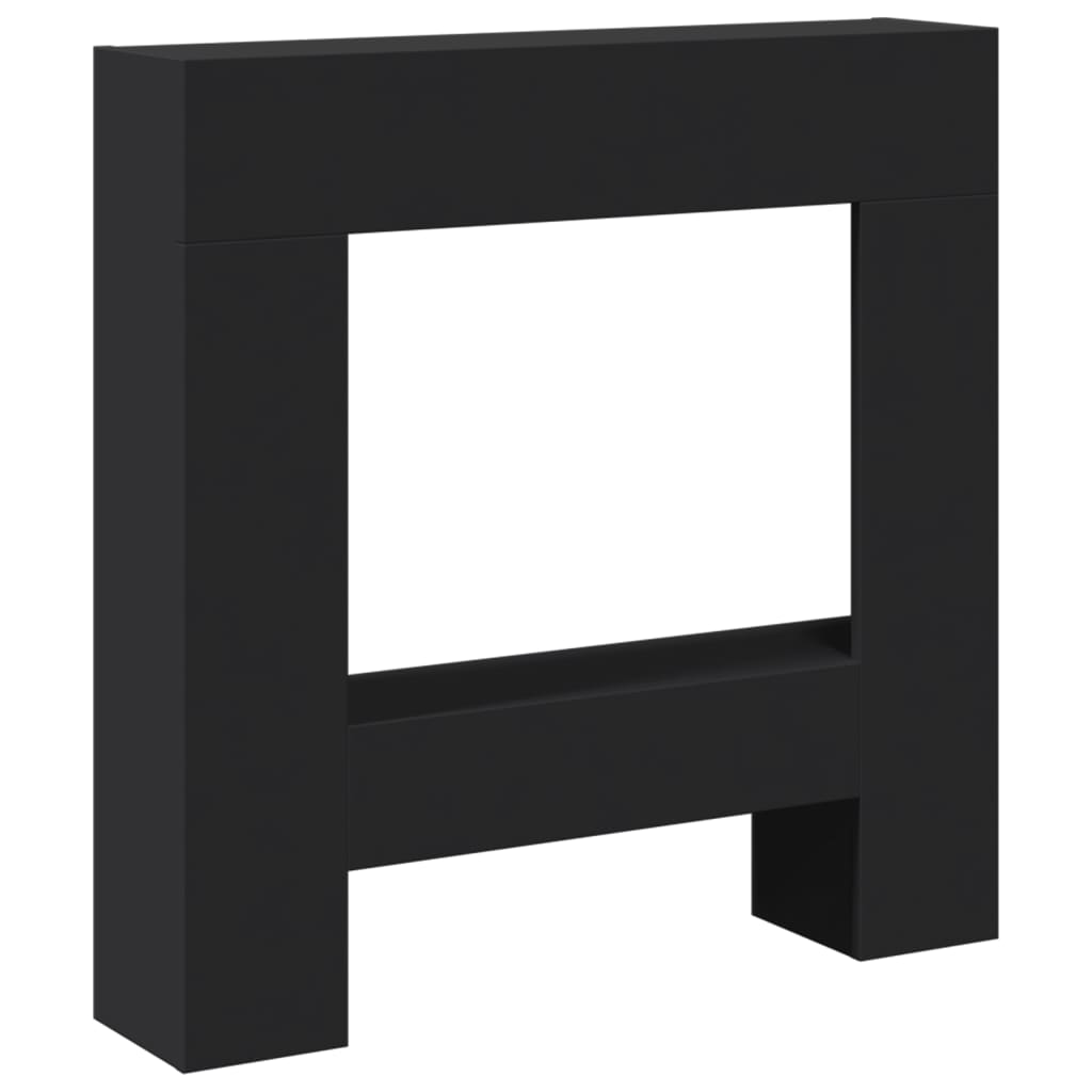 VidaXL Cadre de cheminée noir 81x18x82 cm bois d'ingénierie