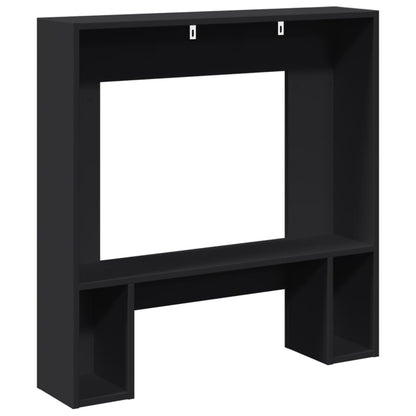 VidaXL Cadre de cheminée noir 81x18x82 cm bois d'ingénierie