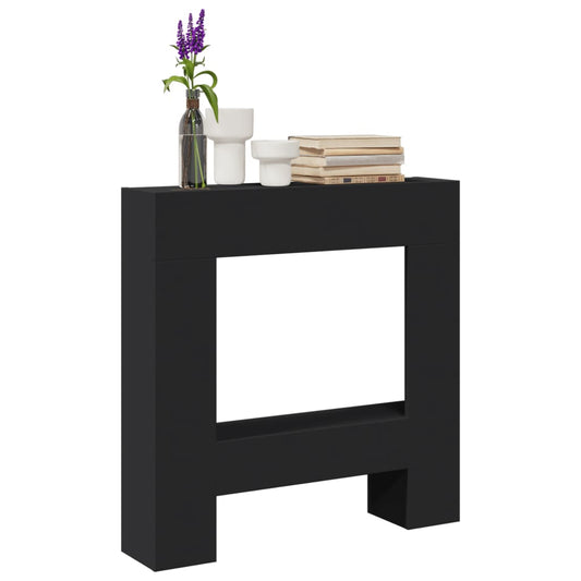 VidaXL Cadre de cheminée noir 81x18x82 cm bois d'ingénierie