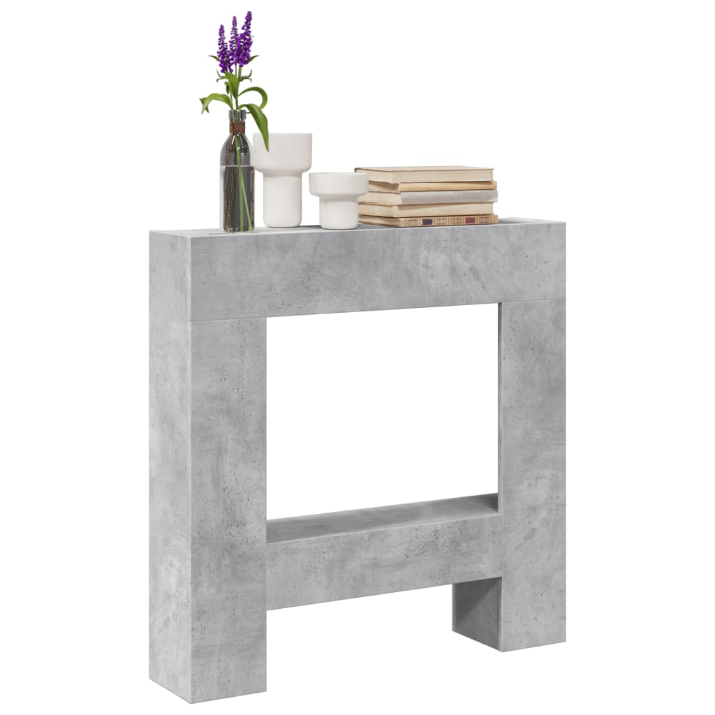 VidaXL Cadre de cheminée gris béton 81x18x82 cm bois d'ingénierie
