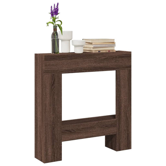 VidaXL Cadre de cheminée chêne marron 81x18x82 cm bois d'ingénierie