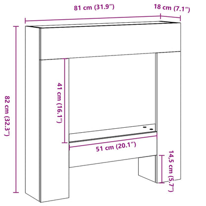 VidaXL Cadre de cheminée vieux bois 81x18x82 cm bois d'ingénierie