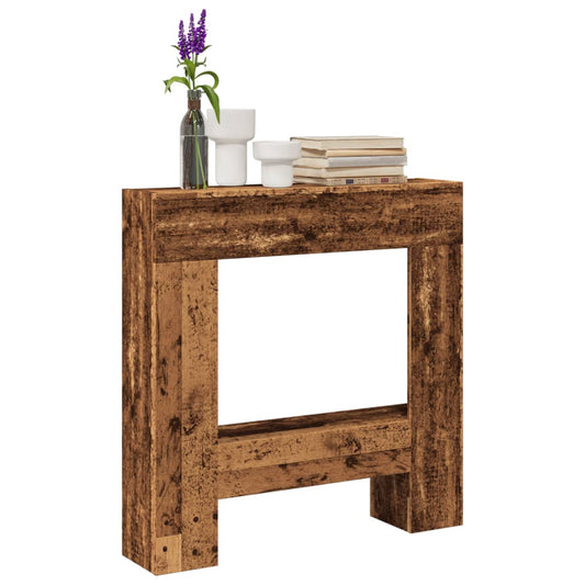 VidaXL Cadre de cheminée vieux bois 81x18x82 cm bois d'ingénierie