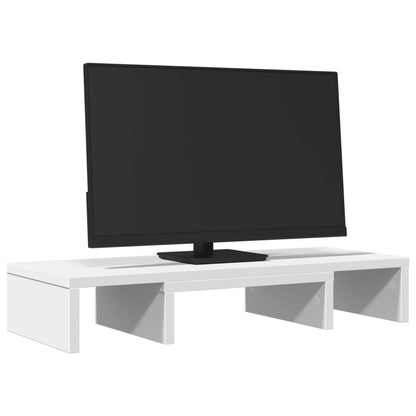 vidaXL Support de moniteur réglable blanc bois d'ingénierie