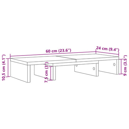 vidaXL Support de moniteur réglable chêne marron bois d'ingénierie