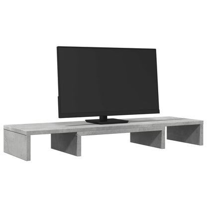 vidaXL Support de moniteur élévateur réglable gris béton