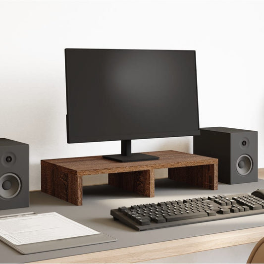 vidaXL Support de moniteur chêne marron 50x27x10 cm bois d'ingénierie