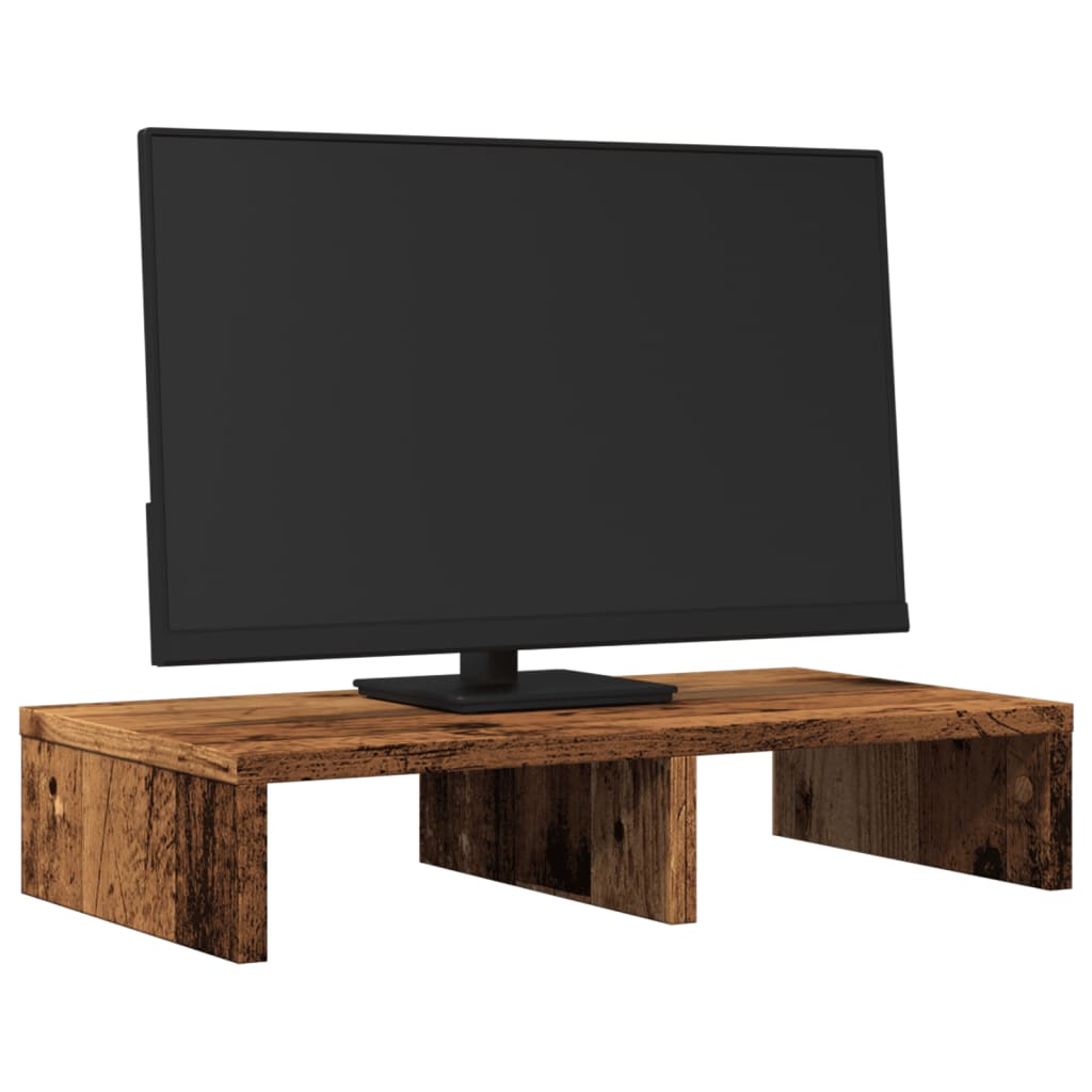vidaXL Support de moniteur vieux bois 50x27x10 cm bois d'ingénierie