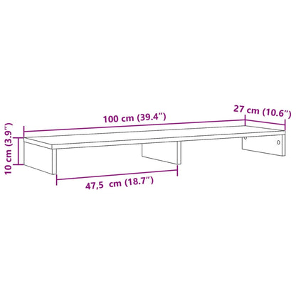 vidaXL Support de moniteur chêne sonoma 100x27x10 cm bois d'ingénierie