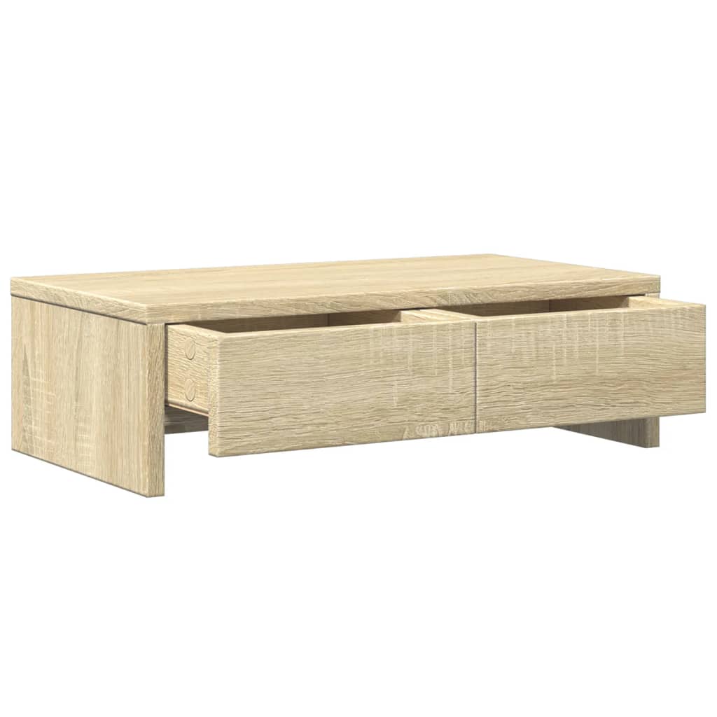 vidaXL Support de moniteur avec tiroirs chêne sonoma bois d'ingénierie