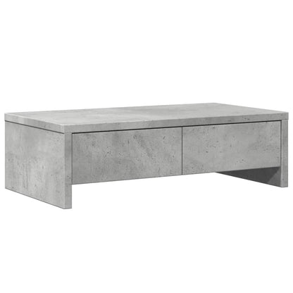 vidaXL Support de moniteur avec tiroirs gris béton bois d'ingénierie