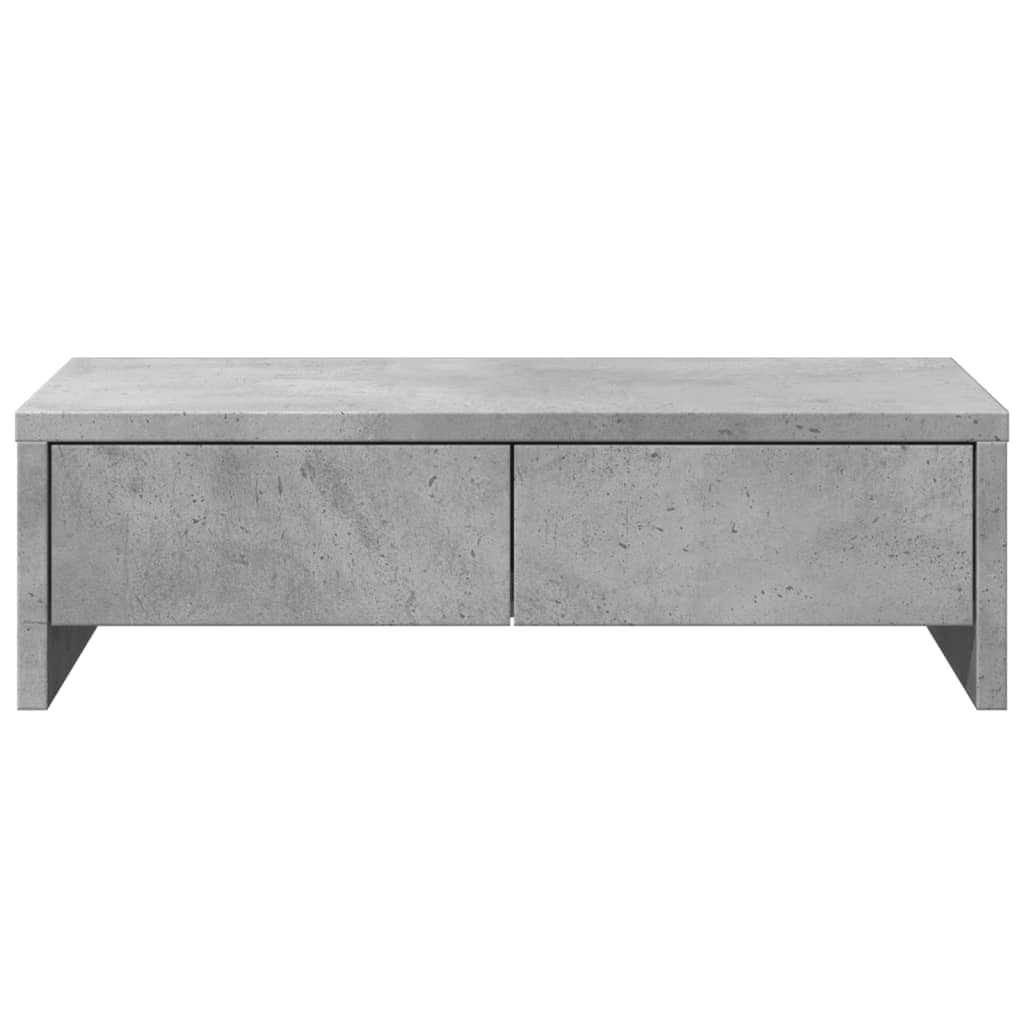 vidaXL Support de moniteur avec tiroirs gris béton bois d'ingénierie