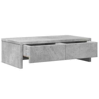 vidaXL Support de moniteur avec tiroirs gris béton bois d'ingénierie