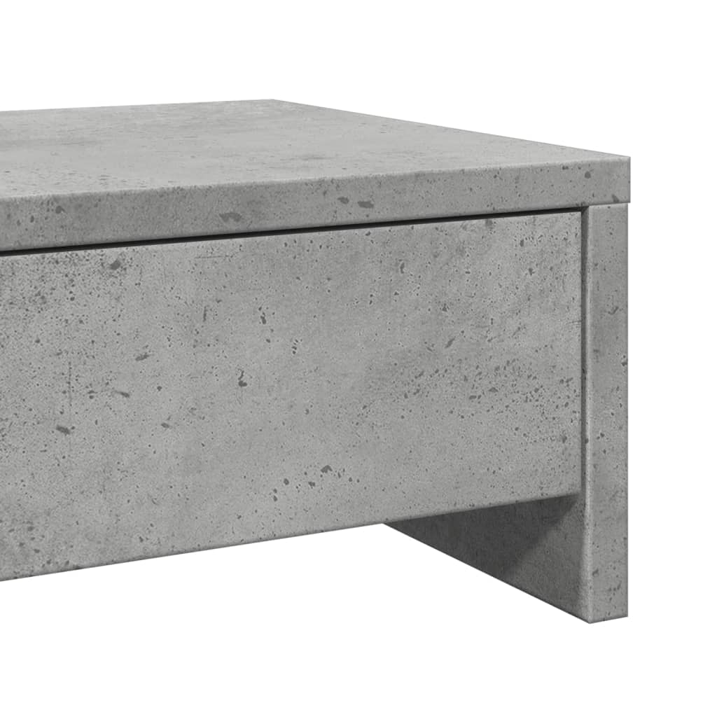 vidaXL Support de moniteur avec tiroirs gris béton bois d'ingénierie
