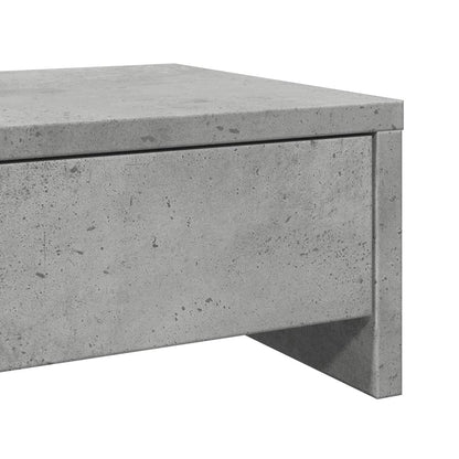 vidaXL Support de moniteur avec tiroirs gris béton bois d'ingénierie