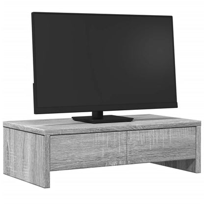 vidaXL Support de moniteur avec tiroirs sonoma gris bois d'ingénierie