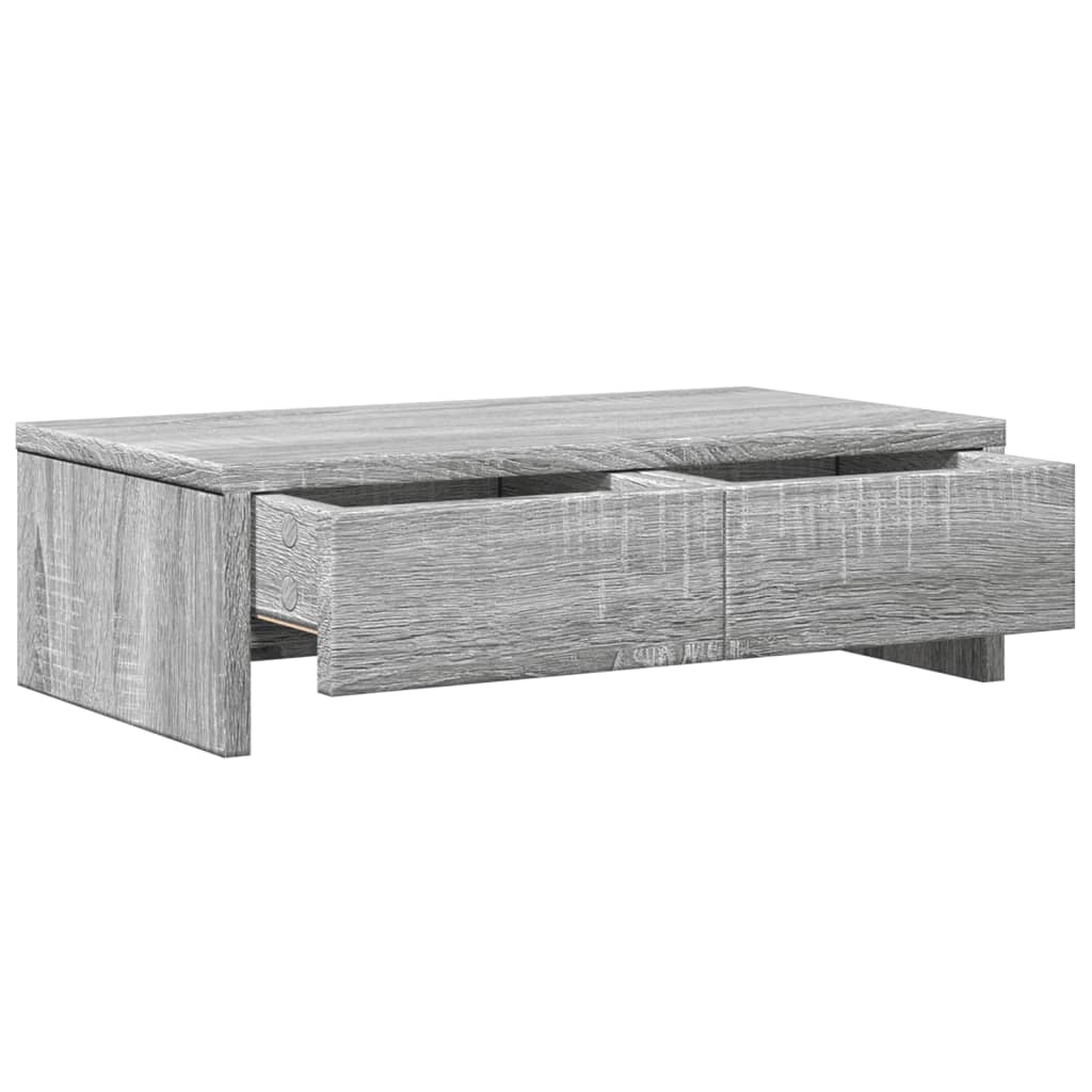 vidaXL Support de moniteur avec tiroirs sonoma gris bois d'ingénierie