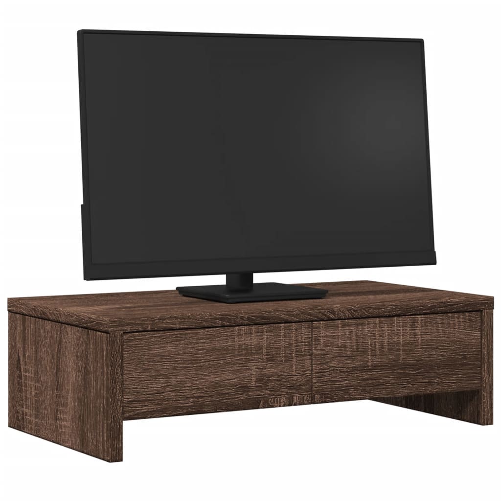 vidaXL Support de moniteur avec tiroirs chêne marron bois d'ingénierie