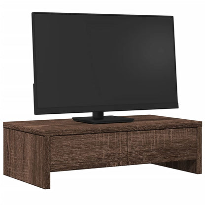 vidaXL Support de moniteur avec tiroirs chêne marron bois d'ingénierie