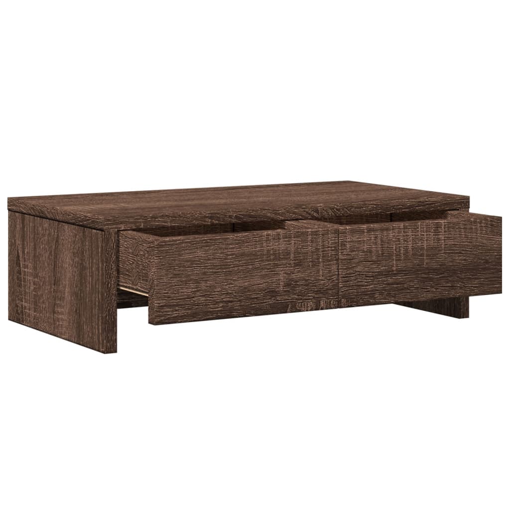 vidaXL Support de moniteur avec tiroirs chêne marron bois d'ingénierie