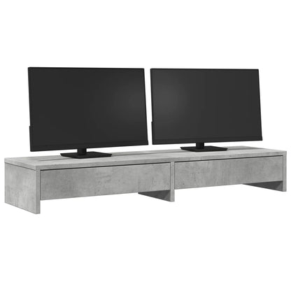 vidaXL Support de moniteur avec tiroirs gris béton bois d'ingénierie