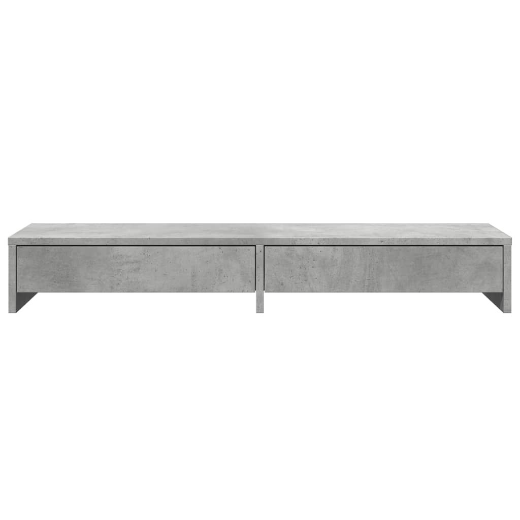 vidaXL Support de moniteur avec tiroirs gris béton bois d'ingénierie