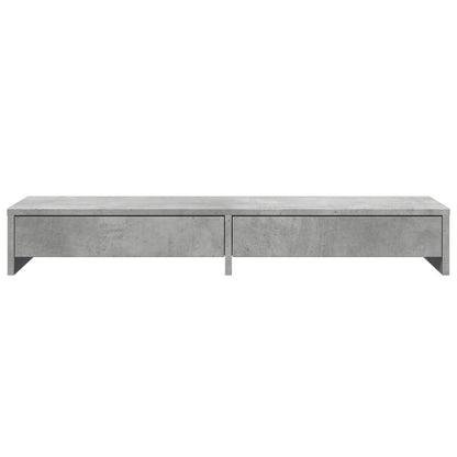 vidaXL Support de moniteur avec tiroirs gris béton bois d'ingénierie