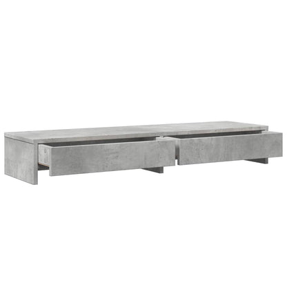 vidaXL Support de moniteur avec tiroirs gris béton bois d'ingénierie