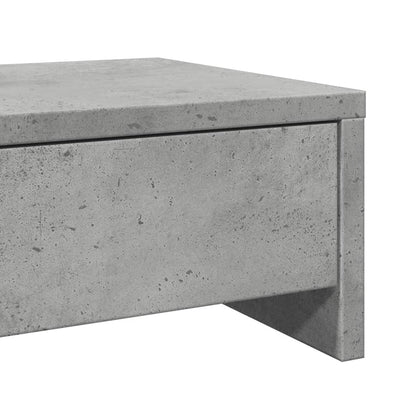 vidaXL Support de moniteur avec tiroirs gris béton bois d'ingénierie
