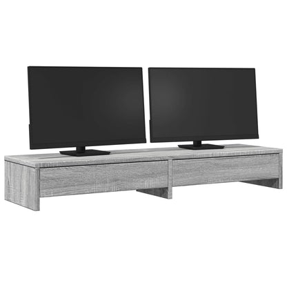 vidaXL Support de moniteur avec tiroirs sonoma gris bois d'ingénierie
