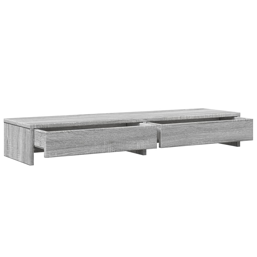 vidaXL Support de moniteur avec tiroirs sonoma gris bois d'ingénierie