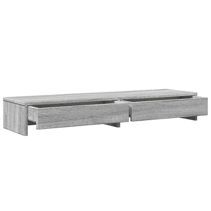 vidaXL Support de moniteur avec tiroirs sonoma gris bois d'ingénierie