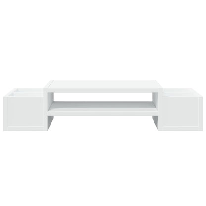 vidaXL Support de moniteur avec rangement blanc bois d'ingénierie