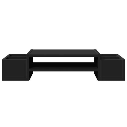 vidaXL Support de moniteur avec rangement noir bois d'ingénierie
