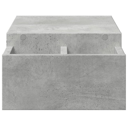 vidaXL Support de moniteur avec rangement gris béton bois d'ingénierie