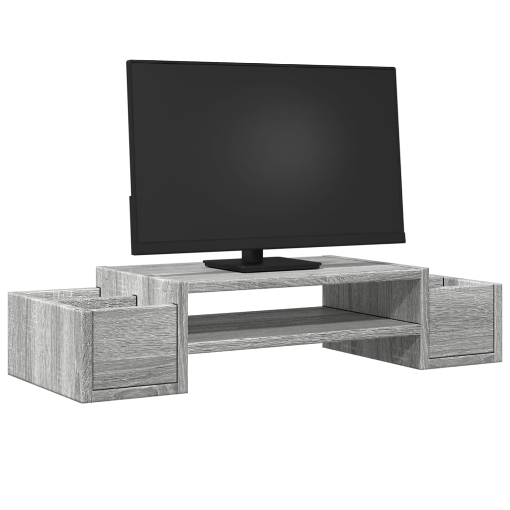 vidaXL Support de moniteur et rangement sonoma gris bois d'ingénierie
