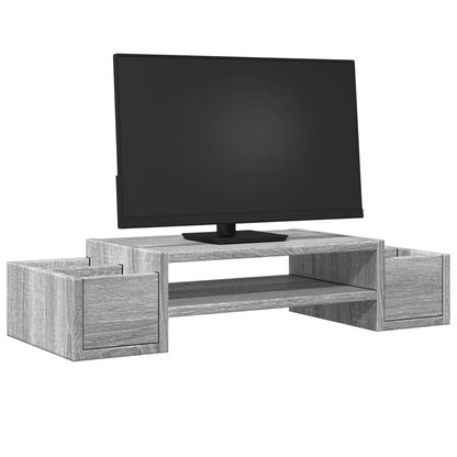 vidaXL Support de moniteur et rangement sonoma gris bois d'ingénierie