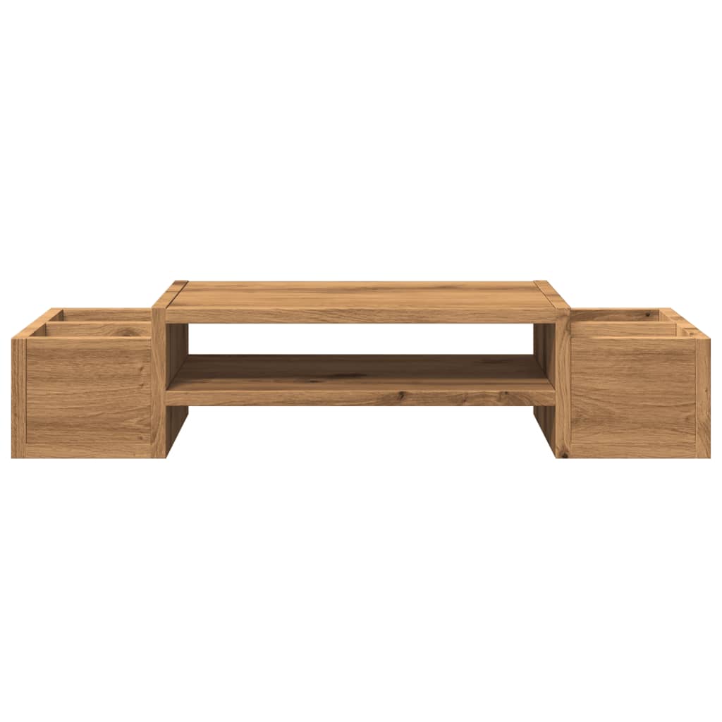 vidaXL Support de moniteur avec rangement chêne artisanal 70x27x15 cm