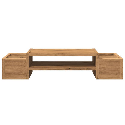 vidaXL Support de moniteur avec rangement chêne artisanal 70x27x15 cm