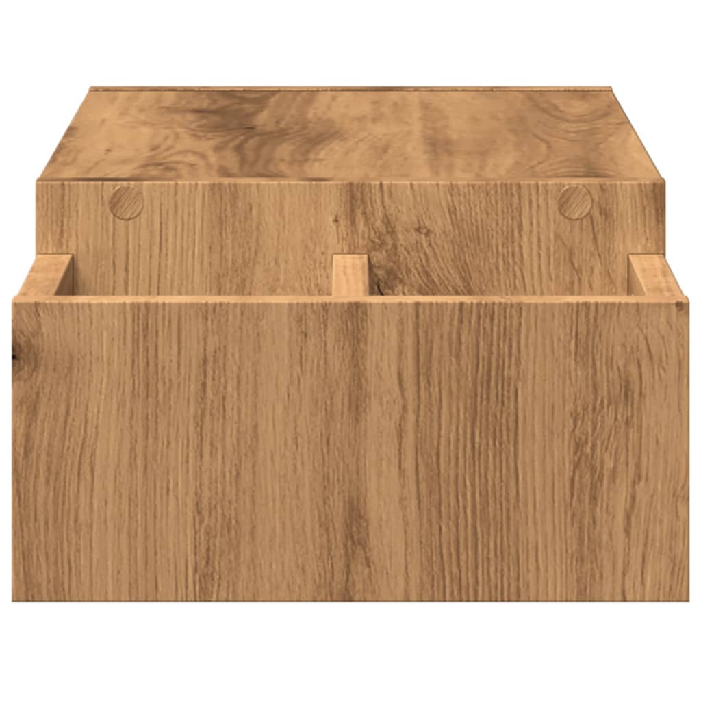 vidaXL Support de moniteur avec rangement chêne artisanal 70x27x15 cm