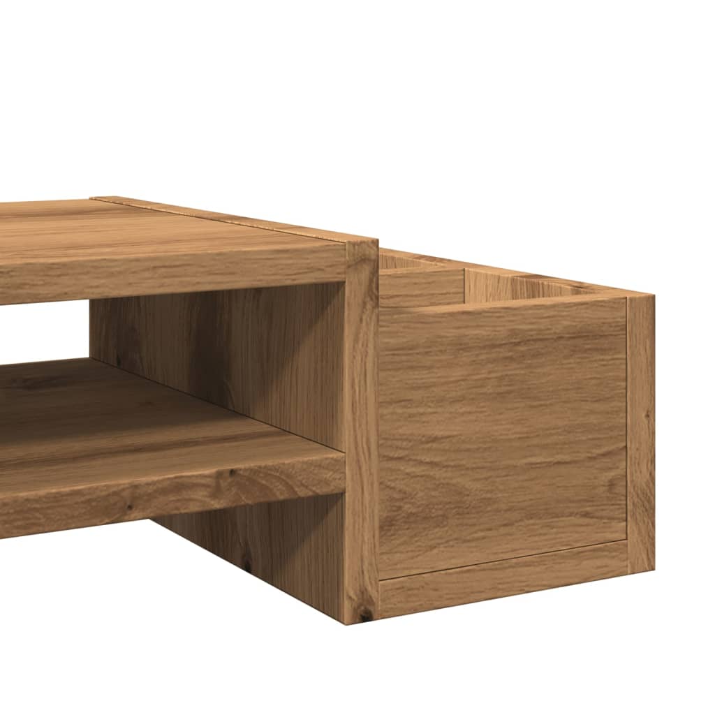 vidaXL Support de moniteur avec rangement chêne artisanal 70x27x15 cm